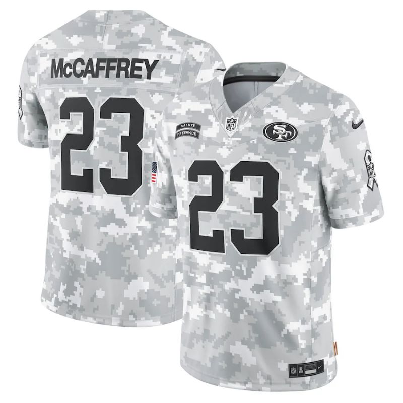 Men San Francisco 49ers #23 Mccaffrey Nike Arctic Camo 2024 Salute to Service Limited NFL Jersey->san francisco 49ers->NFL Jersey